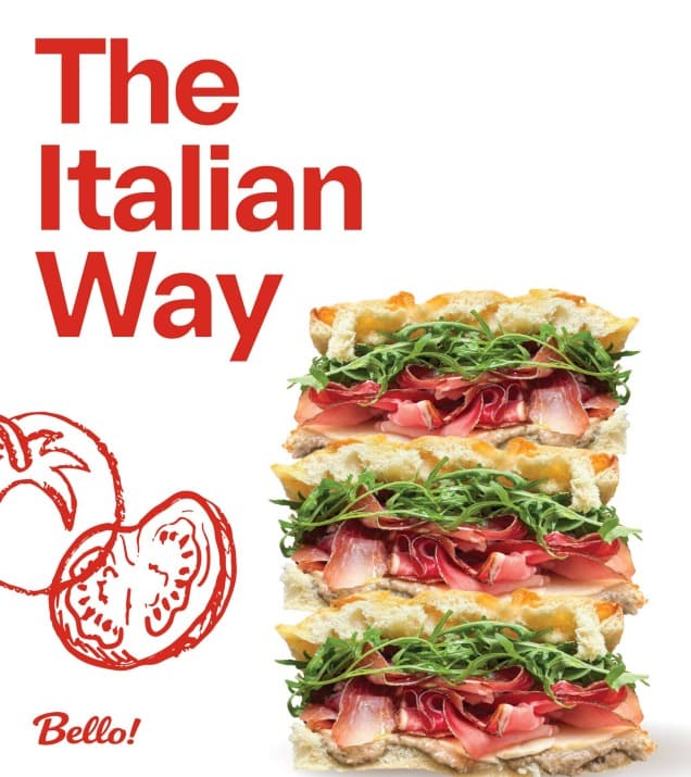 Fresh Italian sandwich preparation